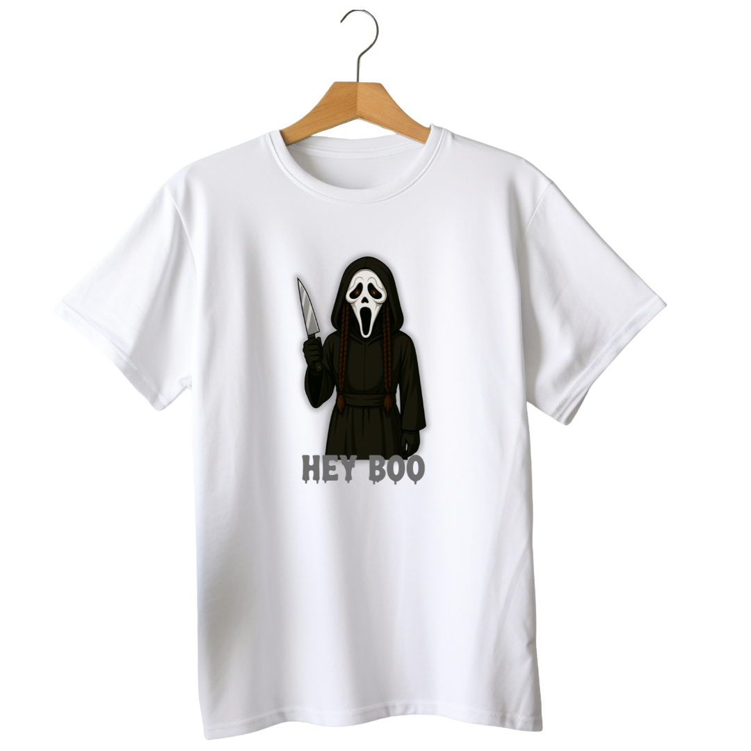 Hey Boo - Ghost Face Inspired Tee