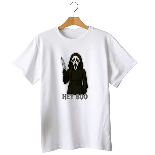 Hey Boo - Ghost Face Inspired Tee